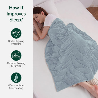Kaisa Weighted Lap Blanket 7 lbs 41" x 53", Cozy Luxury Crystal Velvet Small Weighted Blanket for Adults, Portable Travel Weighted Blanket for Relaxation, All-Season Blanket, Machine Washable, Green