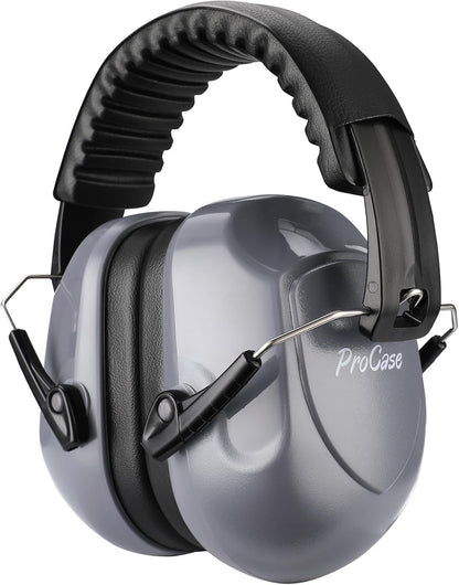 ProCase NRR 28dB Noise Reduction Ear Muffs, Foldable Adjustable Passive Noise Cancelling Headphones for Adults Kids Autism, Hearing Protection for Shooting, Construction, Mowing, Studying -Black - Colors B