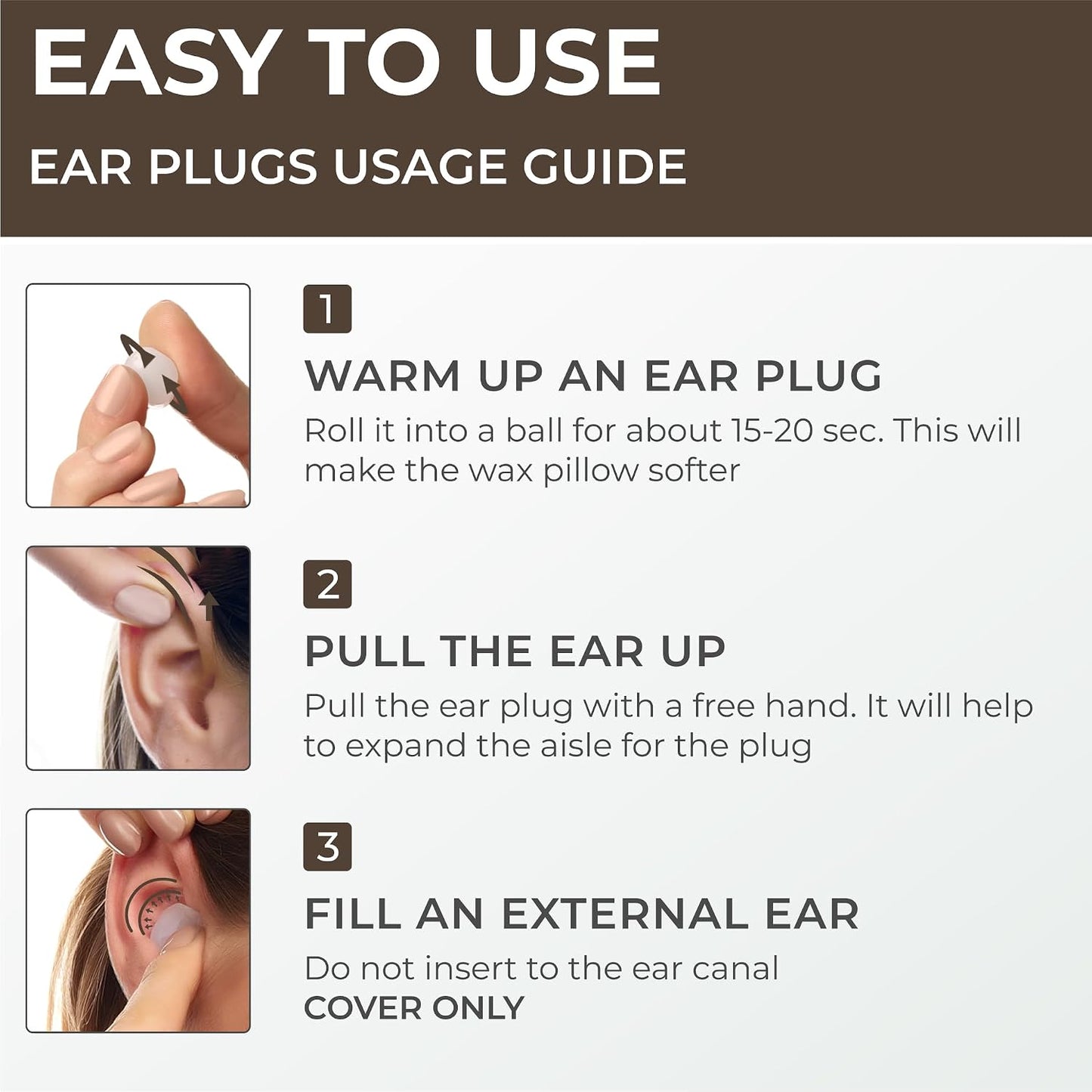 PQ Silicone Gel Ear Plugs for Sleeping and Swimming - 50 Noise Cancelling Earplugs, Ear Protection with Sound Blocking Level 32Db, Soft Wax Pillows (50 Pillows), Color: White
