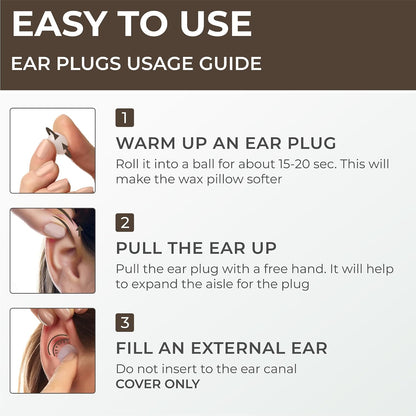 PQ Silicone Gel Ear Plugs for Sleeping and Swimming - 50 Noise Cancelling Earplugs, Ear Protection with Sound Blocking Level 32Db, Soft Wax Pillows (50 Pillows), Color: White