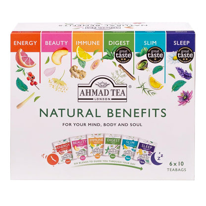 Ahmad Tea Variety Gift Box, 60 Foil Enveloped Teabags, Twelve Teas, 1 Count
