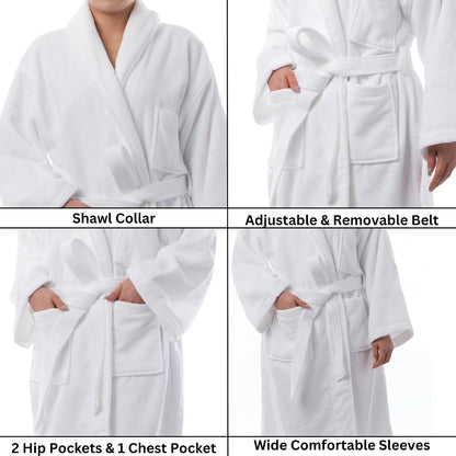 Alpine Swiss Blair Womens Cotton Terry Cloth Bathrobe Shawl Collar Velour Spa Robe