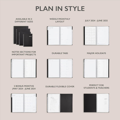 Blue Sky 2026-2027 Weekly and Monthly Academic Year Planner Calendar, July 2026 - June 2027, 8.5" x 11", Flexible Cover, Wirebound, Laminated Tabs, Enterprise