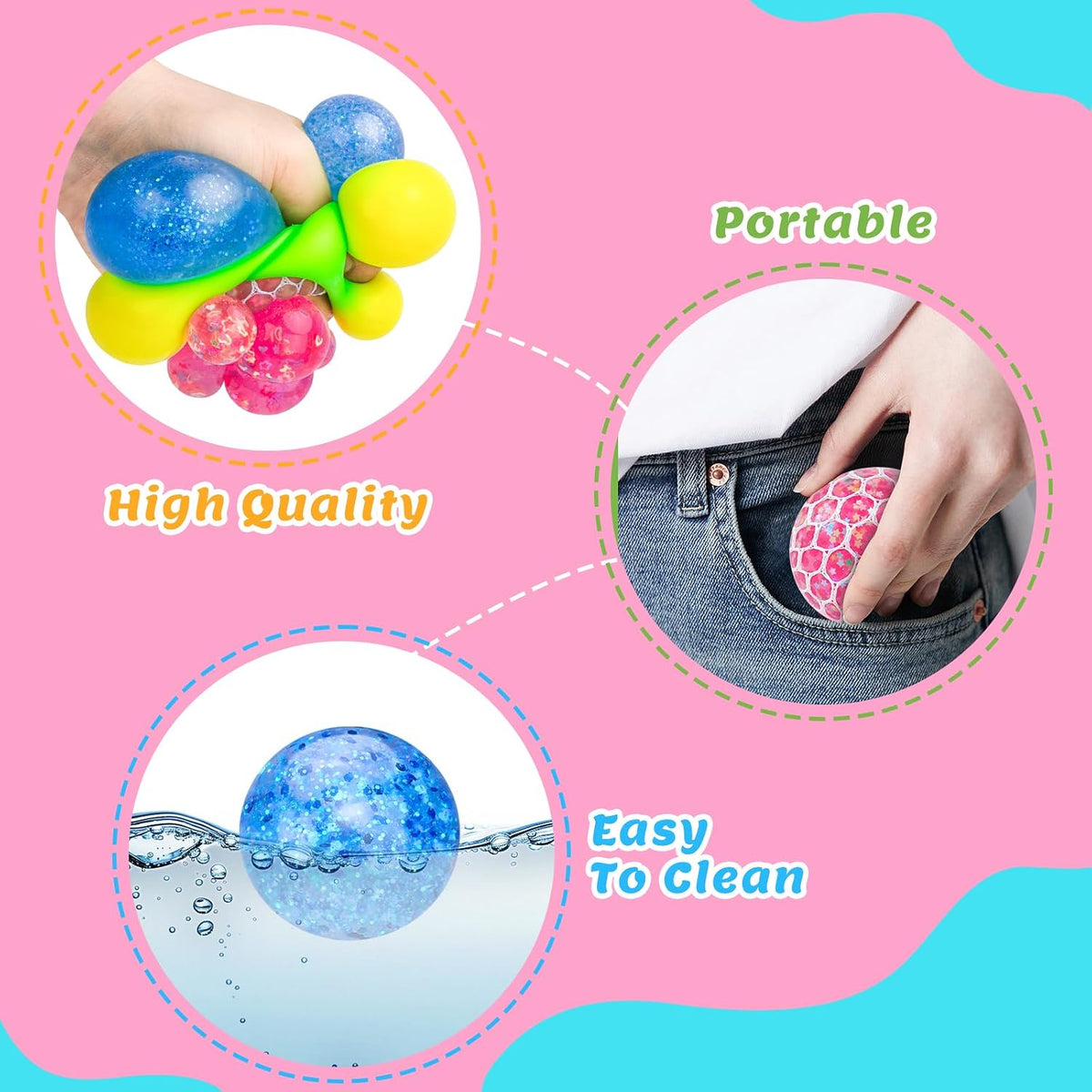 36 Pack Stress Balls, Squishy Balls, Squishy Fidget Stress Relief