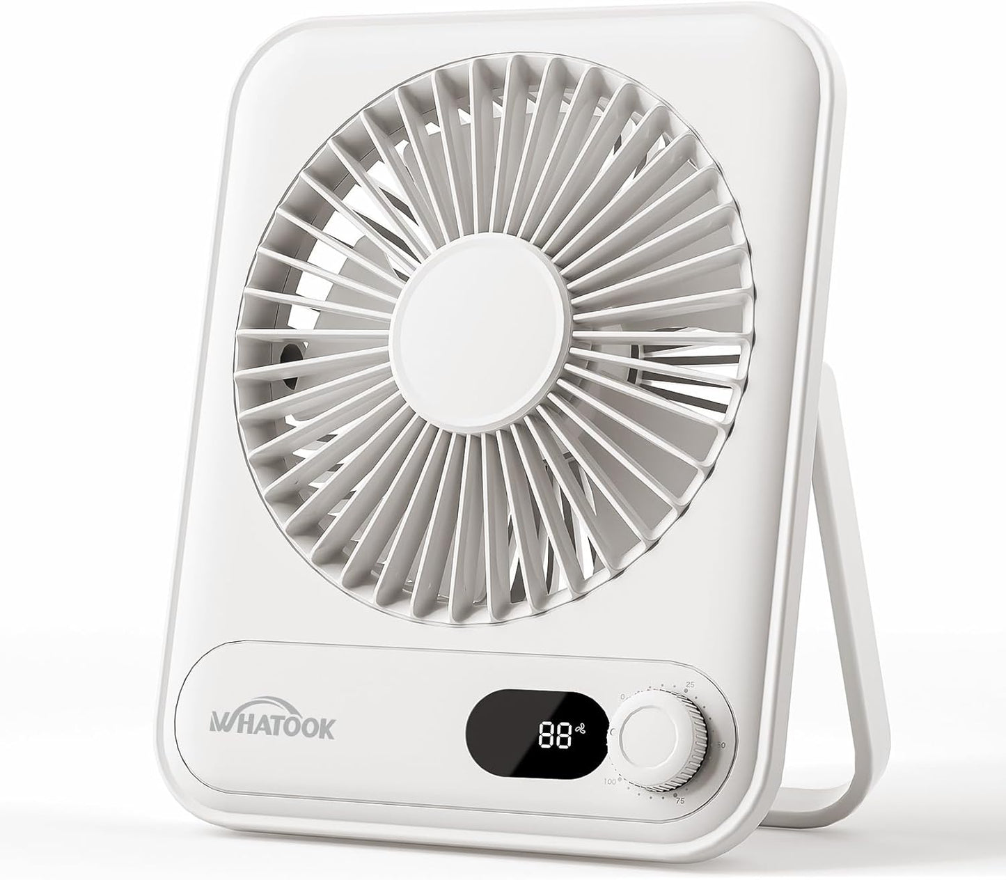 WHATOOK Small Desk Fan Personal Fans: 5000mah 25 Hours Battery Office Quiet Mini Desktop Fan Portable Rechargeable Travel Essentials (Purple, 2000 mAh)