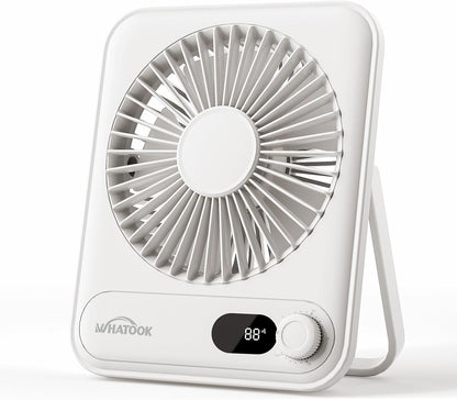 WHATOOK Small Desk Fan Personal Fans: 5000mah 25 Hours Battery Office Quiet Mini Desktop Fan Portable Rechargeable Travel Essentials (Purple, 2000 mAh)