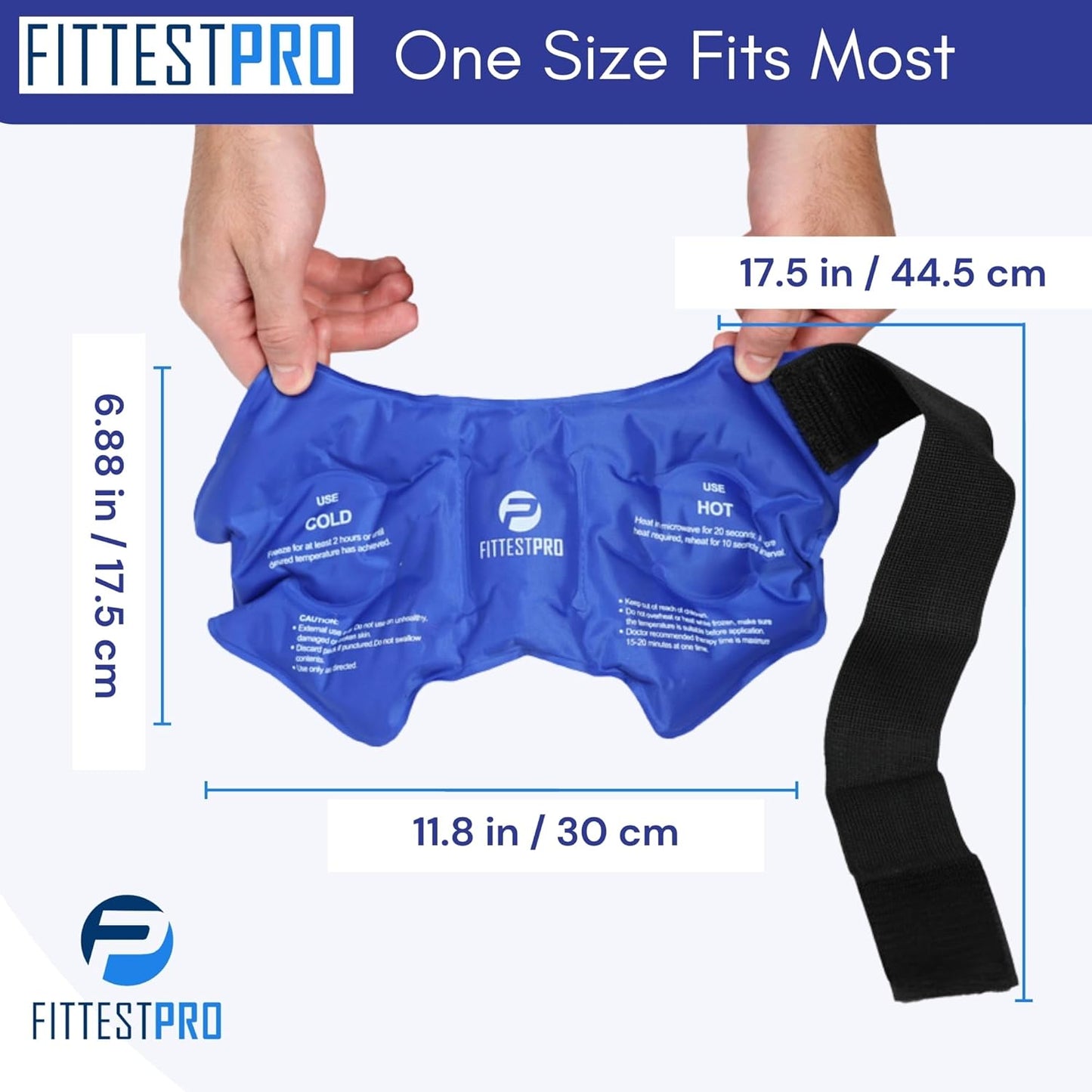 Fittest Pro Knee Ice Pack Wrap for Pain Relief, Reusable Hot and Cold Therapy Wrap for Swelling, Recovery, and Therapy for Arthritis, Meniscus Tear and ACL