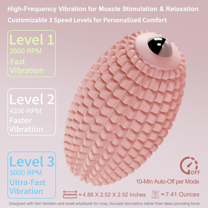 Vibrating Massage Ball for Full Body Relaxation, Silicone Trigger Point Massager Ball for Back, Neck, Foot, Muscle Recovery, Portable Rechargeable Massage Roller, 3 Vibration Modes (Black)