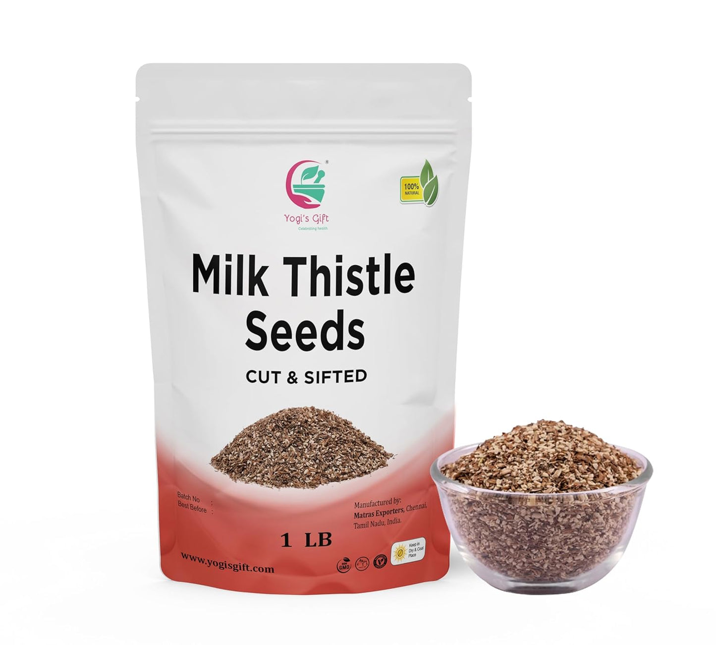 Milk Thistle Seeds 1 LB (Whole) | Whole Milk Thistle For Tea | By Yogi's Gift®