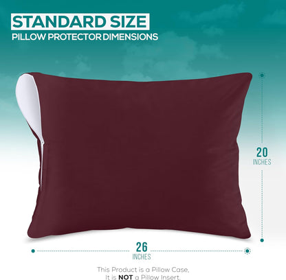 Utopia Bedding Premium 100% Waterproof Pillow Protectors with Zipper Standard Size (Set of 4), Bed Bug and Dust Mite Proof Zippered Pillow Covers, Pillow Encasement Cases, Gray