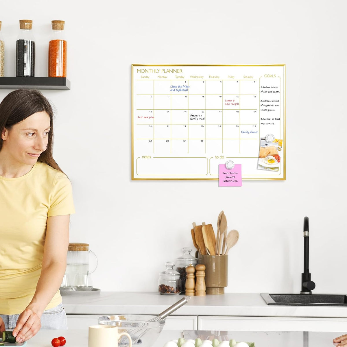 Dry Erase Calendar Whiteboard, 24''x18'', Monthly White Board Planner