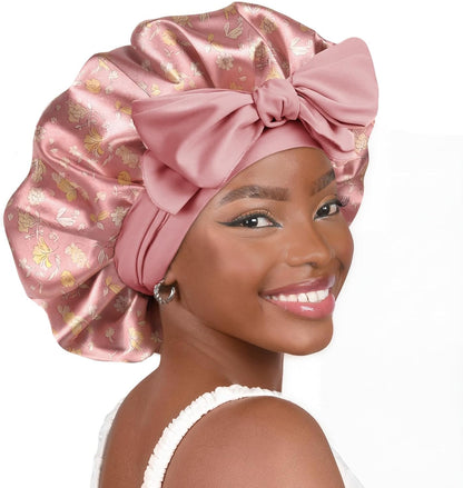 YANIBEST Adjustable Satin Bonnet for Sleeping Women Double Layer Hair Wrap Reduce Friction Prevent Frizz Natural Curly Hair