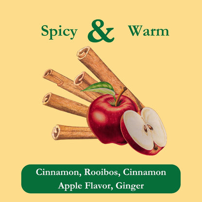 Tadin Cinnamon Apple Herbal Tea, Caffeine Free, Decaf, 24 Tea Bags, Pack of 6
