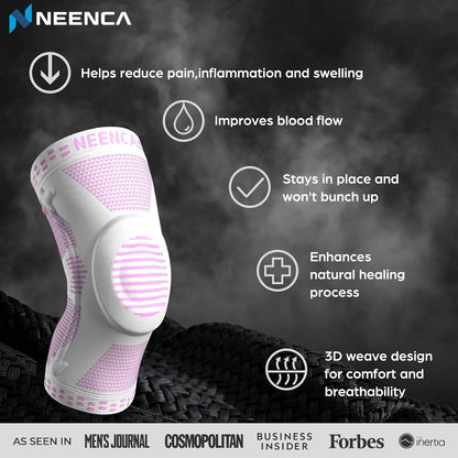 NEENCA Professional Knee Brace for Pain Relief, Medical Knee Support with Patella Pad & Side Stabilizers, Compression Knee Sleeve for Meniscus Tear, ACL, Joint Pain, Runner, Workout (Black, Medium)