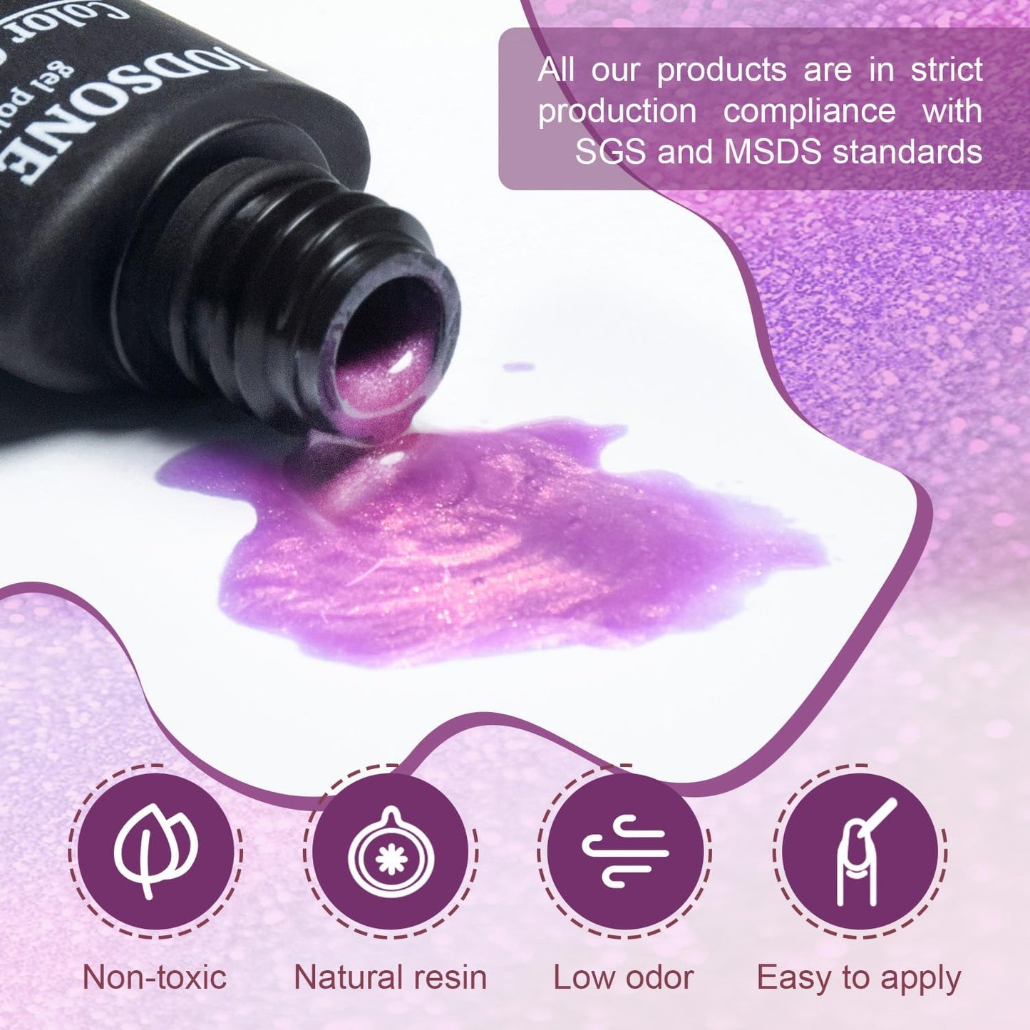 JODSONE Gel Nail Polish Kit 60 PCS with U V Light Soak off Base Top Coat 55 Shine Colors Gel Nail Kit Bright and Dark Brown Wine Red Series Manicure Set for Women and Girls