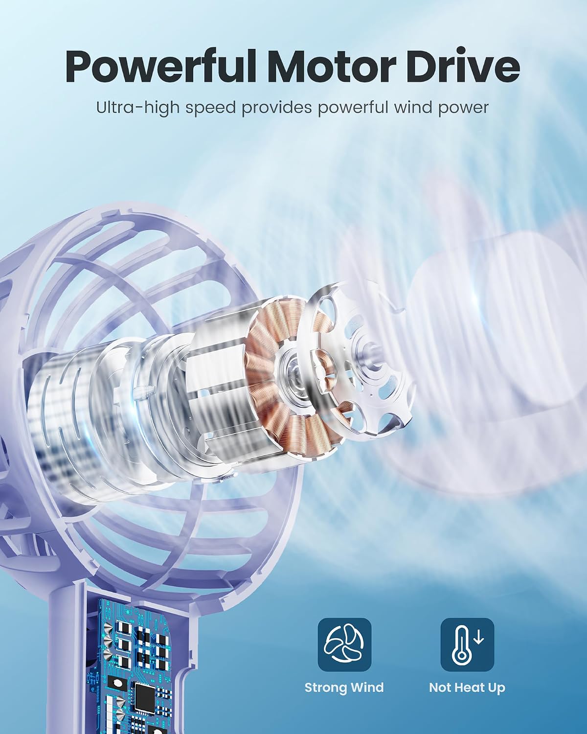 Gaiatop Mini Portable Fan, Small Personal Handheld Fan,Rechargeable