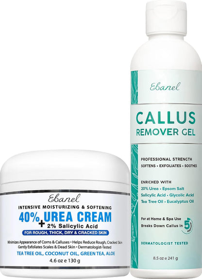 Ebanel Salon Grade Callus Remover for Feet with 20% Urea, Pedicure Gel Peel