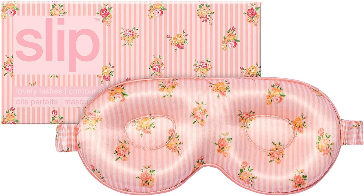 slip Contour Sleep Mask | 100% Pure Mulberry Silk, Ultra Soft | Contoured Design, Prevents Eye Pressure | Adjustable Strap, Ideal for Travel - Black