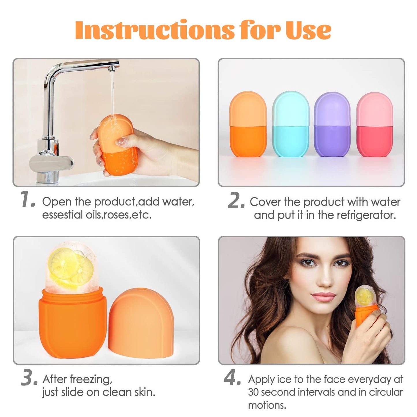 Ice Roller for Face and Eye, Ice Face Roller, Aesthetic Skin Care Tools Gifts for Women Cute Preppy Stuff,Silicone Ice Mold for Beauty(Pink)