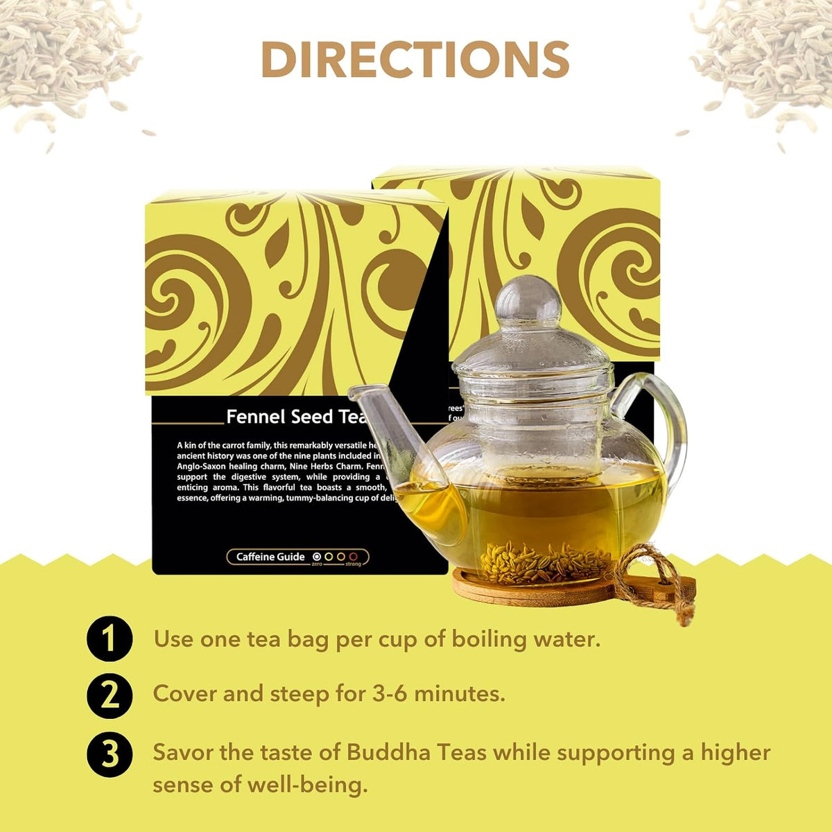 Buddha Teas Organic Fennel Seed Tea - Herbal Tea, Caffeine Free