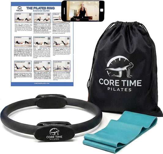 Pilates Ring- Inner Thigh Exerciser- Arm Exerciser- Thighmaster- Core Trainer- Gym Ring-Infinity Hoop- Exercises Included- Professional Design- Padded Handles-Instructor Designed