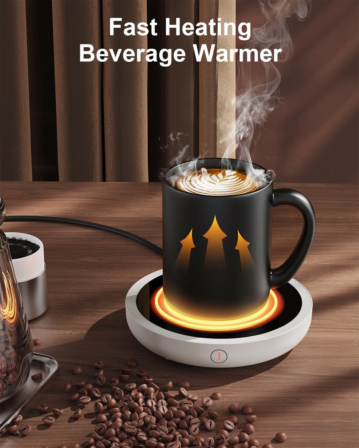 SWEETFULL Coffee Mug Warmer, Electric Cup Warmer for Desk - Wood