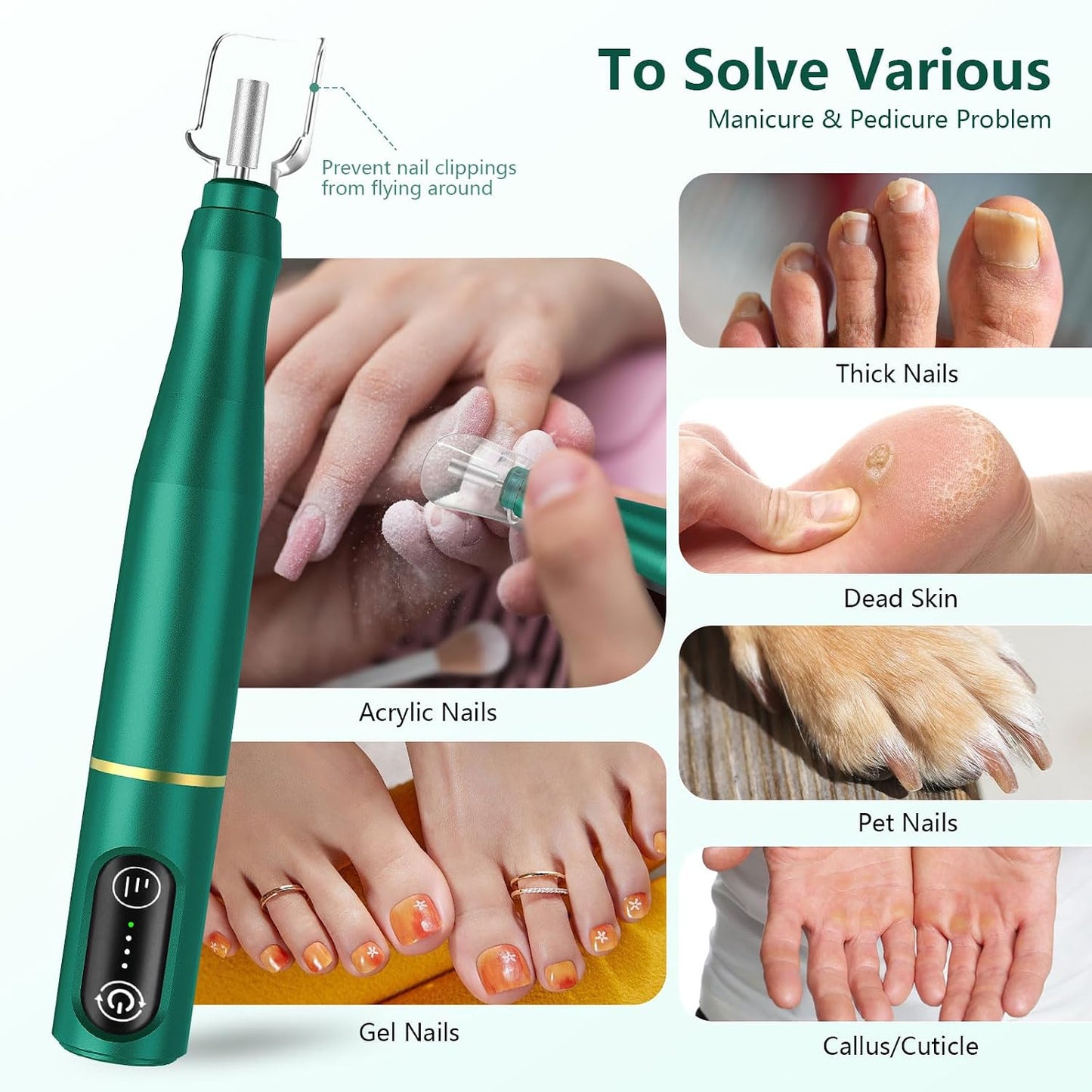 TUOBEO Cordless Nail Drill Electric Nail File Kit, Rechargeable Efile Set, Portable Acrylic Gel Nail Polish Remover Machine, Pedicure Manicure Tool, 11 Bits, 56 Sanding Bands, Salon Home, Purple