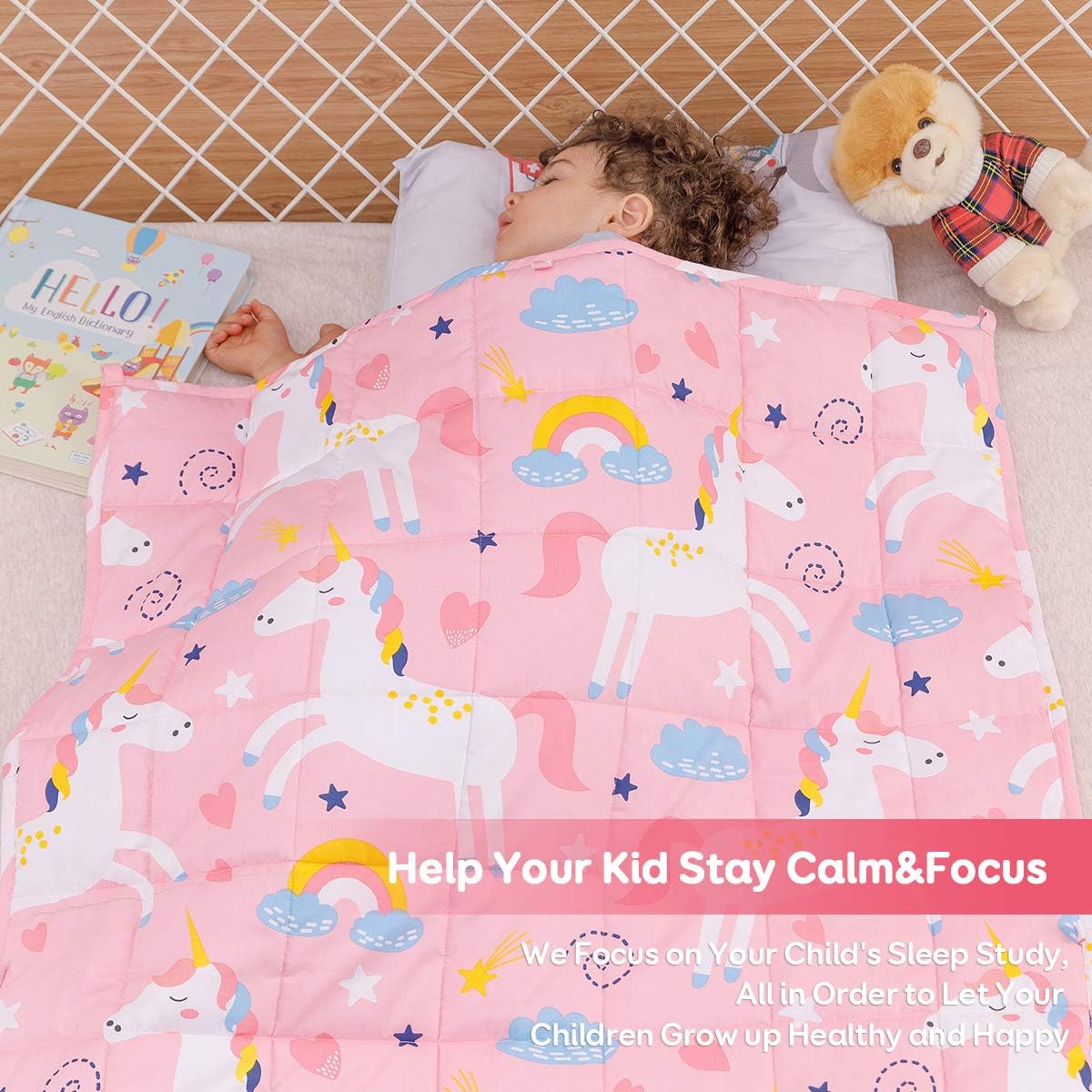Sivio Weighted Lap Pad 2lbs, Cotton Weighted Blanket Sensory Weighted Lap Blanket Indoor Outdoor, 19 x 21 Inch, Blue Dinosaur