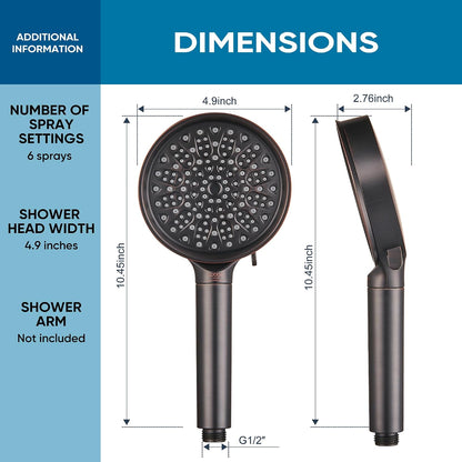 Cobbe Filtered Shower Head with Handheld, High Pressure 6 Spray Mode Showerhead with Filters, Water Softener Filters Beads for Hard Water - Remove Chlorine - Reduces Dry Itchy Skin, Chrome