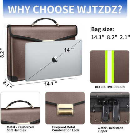 Upgraded Fireproof Money Bag,10 Layers of Heat Insulated Materials 6500°F