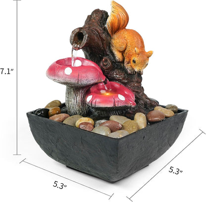 Ferrisland Tabletop LED Light Meditation Indoor Waterfall Fountain