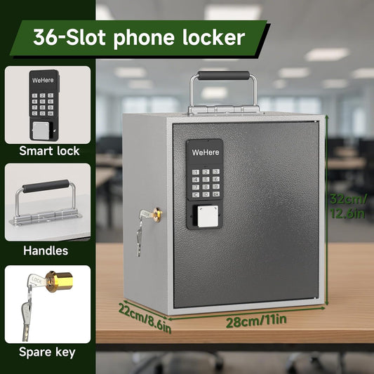 36 Slots Cell Phone Locker with Smart Lock, Metal Storage Cabinet