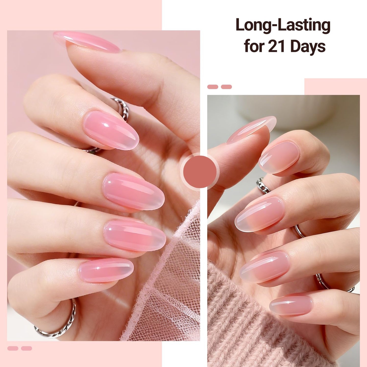 JODSONE Gel Nail Polish Kit 60 PCS with U V Light Soak off Base Top Coat 55 Shine Colors Gel Nail Kit Bright and Dark Brown Wine Red Series Manicure Set for Women and Girls