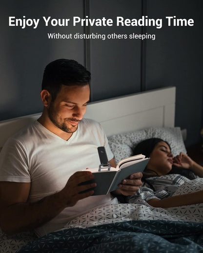 DEWENWILS USB Rechargeable Book Light for Reading in Bed, LED Book Reading Lights with Clip, Perfect for Bookworms, Kids, Warm White, Brightness Adjustable (Blue)