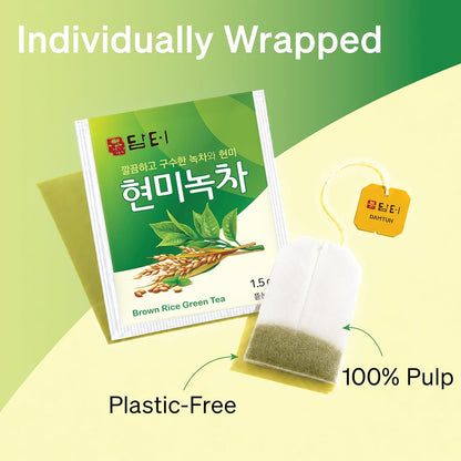 Damtuh Korean Brown Rice Green Tea Bags, Genmaicha, 150 Count