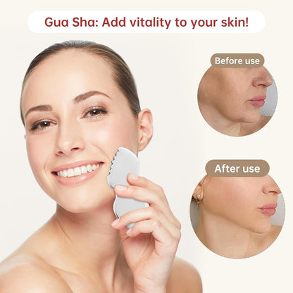 Stainless Steel Gua Sha Facial Tools Metal Detail Gua Sha Stone Body Lymphatic Drainage Massager Face Guasha Face Sculpting Tool Skin Care