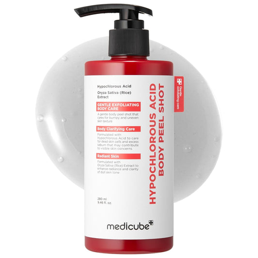 medicube Body Peel Shot with Kojic Acid and Turmeric | Gentle Body Brightening & Exfoliating Serum with BHA, LHA & PHA for Dead Skin Cells, Uneven Looking Skin & Excess Sebum | 9.46 fl.oz