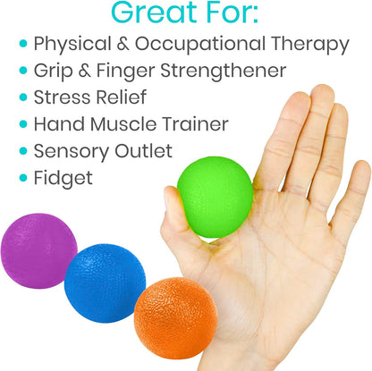 Vive Squeeze Balls for Hand Therapy, Exercise, Arthritis (w/Rehab Video App) - Grip Strengthener Occupational Equipment for Finger, Wrist, Carpal Tunnel, Pain Relief