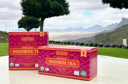 My Red Tea Organic Rooibos Tea Bags - 40 Count - South African Red Bush Tea - USDA Organic, Caffeine Free, Single Origin & Sustainably Farmed - 100g