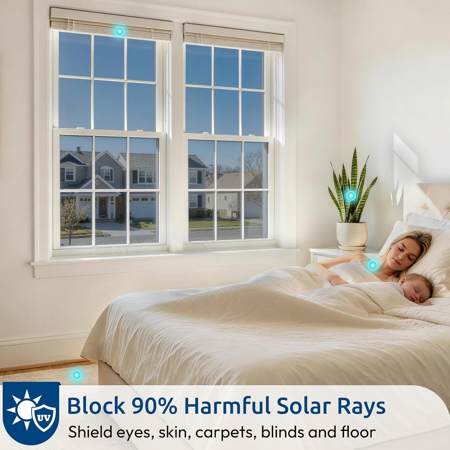 rabbitgoo Window Privacy Film One Way Window Tint for Home, Removable Reflective Heat Sun Blocking Anti UV Glass Door Covering, Mirror Tinting Film House Office, 17.5 Inch X 6.5 Feet, Black Silver