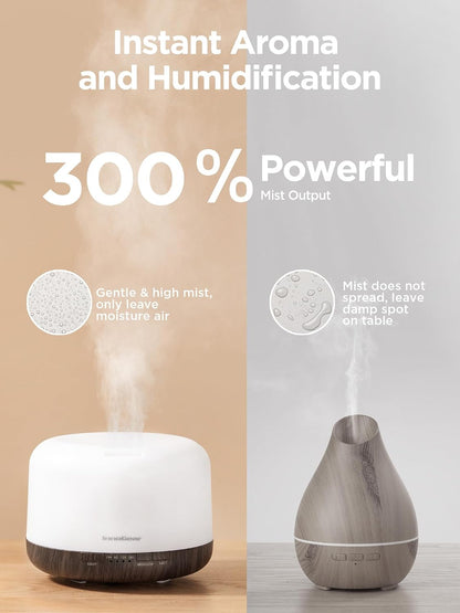 InnoGear 500ml Essential Oil Diffuser with Remote Control, Premium Ultrasonic Aromatherapy Diffusers Mother's Gift Scent Humidifier Vaporizer Auto-Off Timer for Large Room Home, Yellow