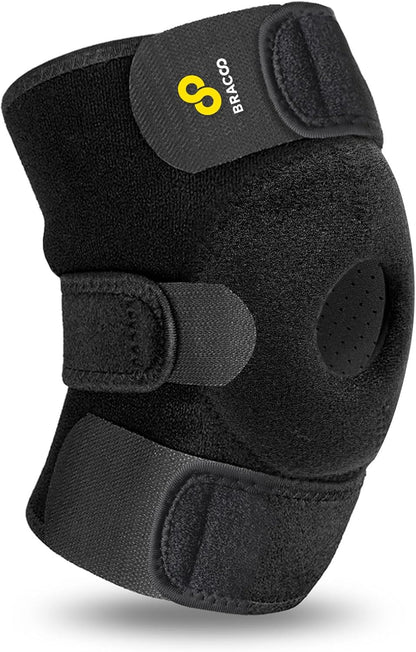 Bracoo Knee Support Brace for Men Women, Adjustable Compression Sleeve Wrap Patellar Pad Tendon - Arthritis Pain, meniscus tear, Injury Recovery, Running, Workout, KS10