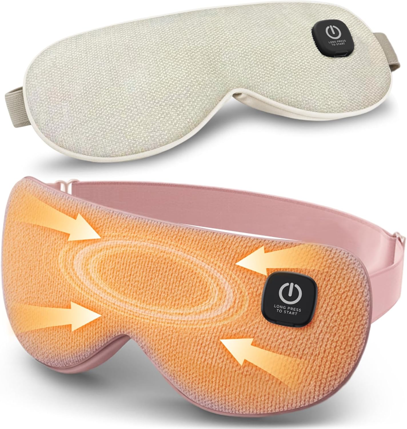 Cordless Heated Eye Mask with 1500mAh Large Battery, 4 Heat Levels & 100% Blackout for Dry Eyes Relief, Fast Heating Eye Heating Pad with 2 Washable Covers for Sleep, Travel, MGD, Blepharitis