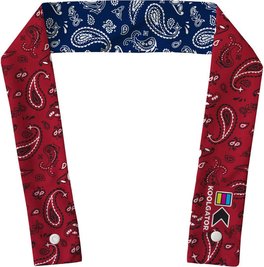 KOOLGATOR Evaporative Cooling Neck Wrap – Reusable Neck Cooler with Long Lasting Relief During Hot Weather Activities, Sports, & Outdoor Work, Blue Paisley, 1 Pack - Colors A