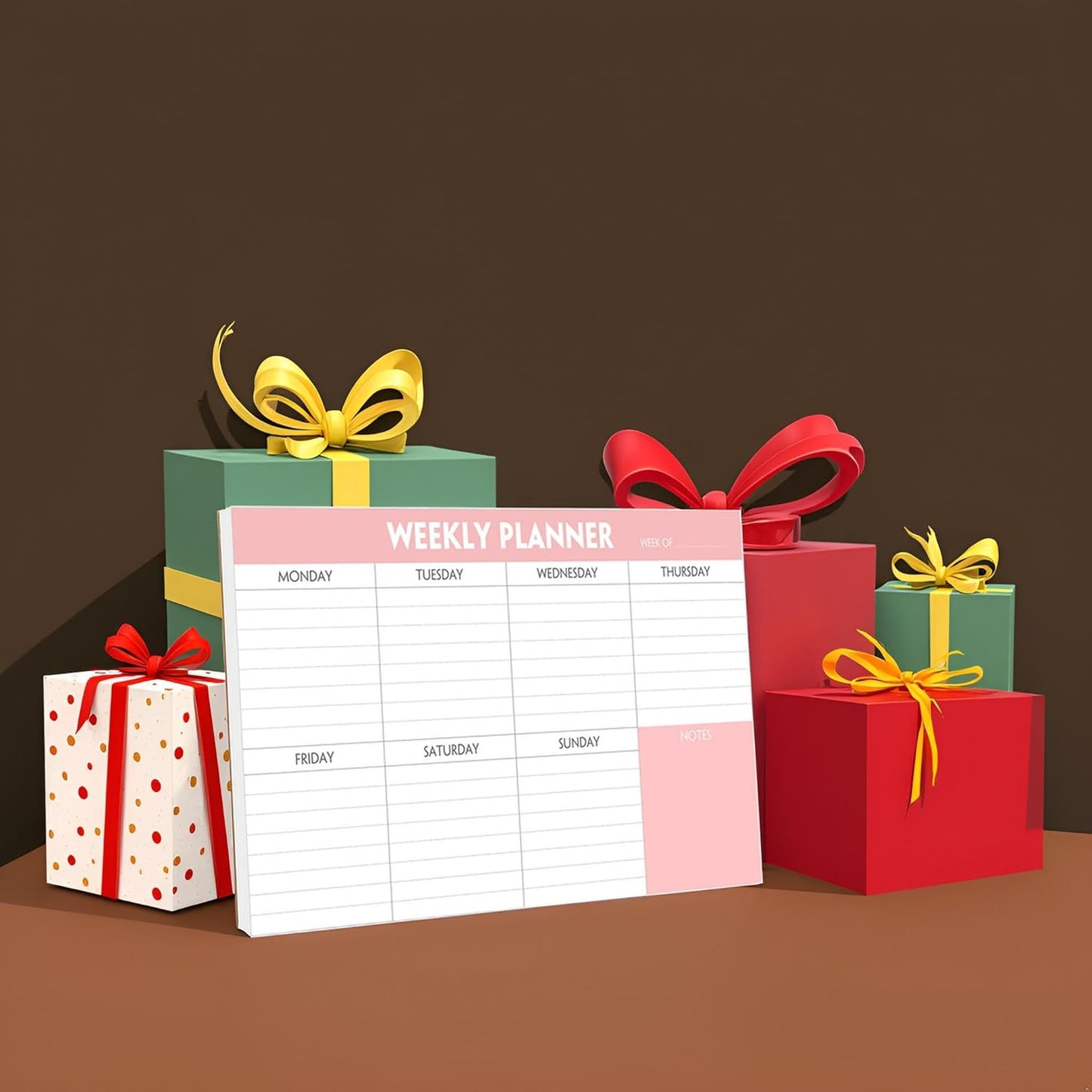 Weekly Planner Notepad - Tear Off Planning Pad with Daily Schedule & Calendar, 52 Sheets, 100gsm Paper, Undated Weekly To Do List Notepad, 10x7 in