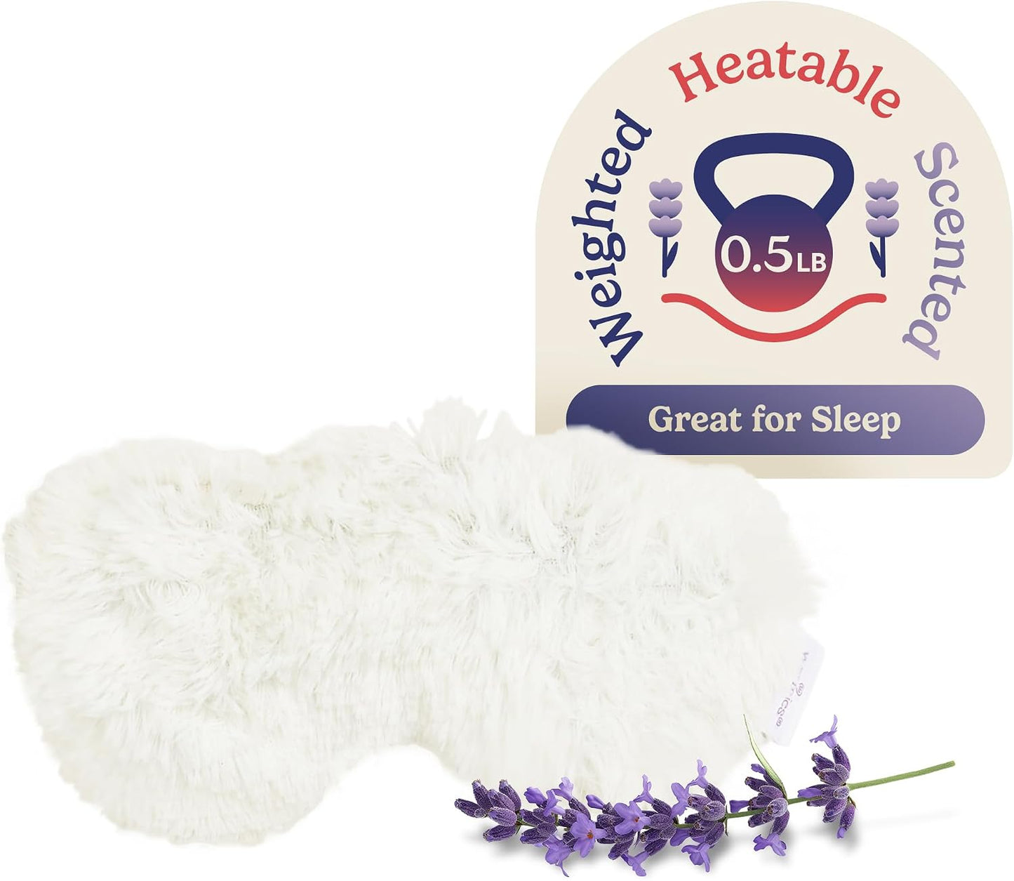 warmies Microwavable Eye Mask for Warmth & Comfort - Heat & Cooling Eye Compress for Dryness Relief - Weighted & Heated Lavender Sleep Mask for Calming Relaxation - Curly Sage