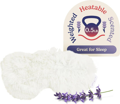 warmies Microwavable Eye Mask for Warmth & Comfort - Heat & Cooling Eye Compress for Dryness Relief - Weighted & Heated Lavender Sleep Mask for Calming Relaxation - Curly Sage