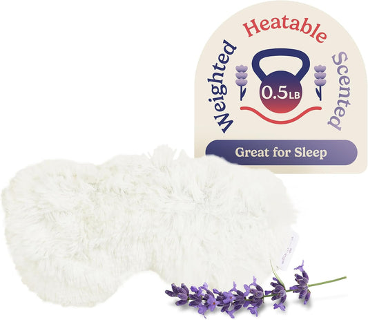 warmies Microwavable Eye Mask for Warmth & Comfort - Heat & Cooling Eye Compress for Dryness Relief - Weighted & Heated Lavender Sleep Mask for Calming Relaxation - Curly Sage