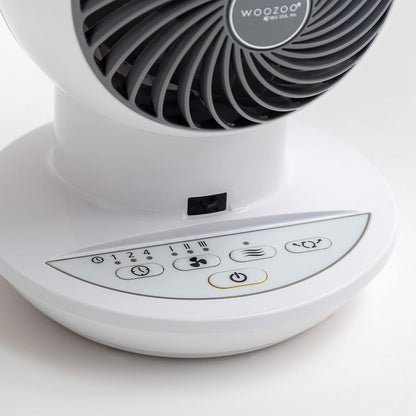 IRIS USA WOOZOO Air Circulator Fan with Remote, Oscillating, 5 Speeds, 82ft Max Air Distance, 90° Adjustable Tilt, 30db Quiet Motor, Small Fan for Bedroom, Office, Dorm, White