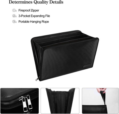 ENGPOW Expanding File Folder,Fireproof 13 Pockets Document Organizer Bag